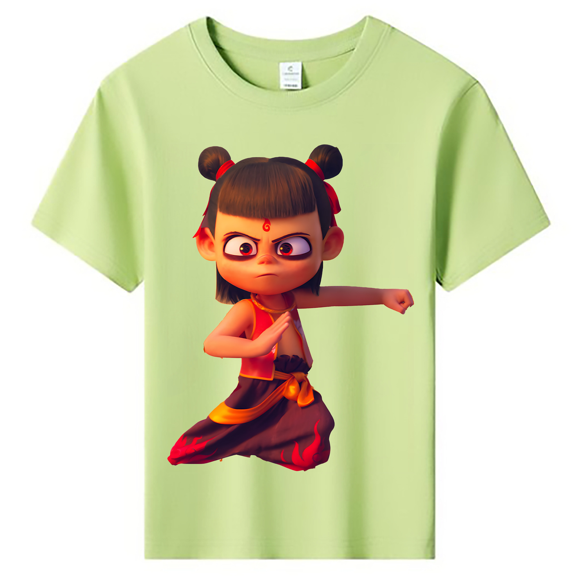 （画像用） Ne Zha 2 ナタ 魔童の大暴れ 綿100％キッズTシャツ（フロントプリント）